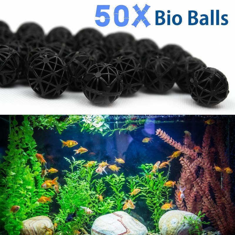 Aquarium Fish Quality - 50 قطعة من كرات الفلتر البيولوجي