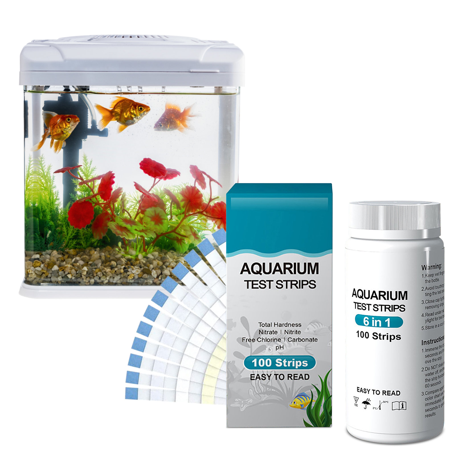 Aquarium Fish Quality - 100 قطعة 6 في 1 شرائط