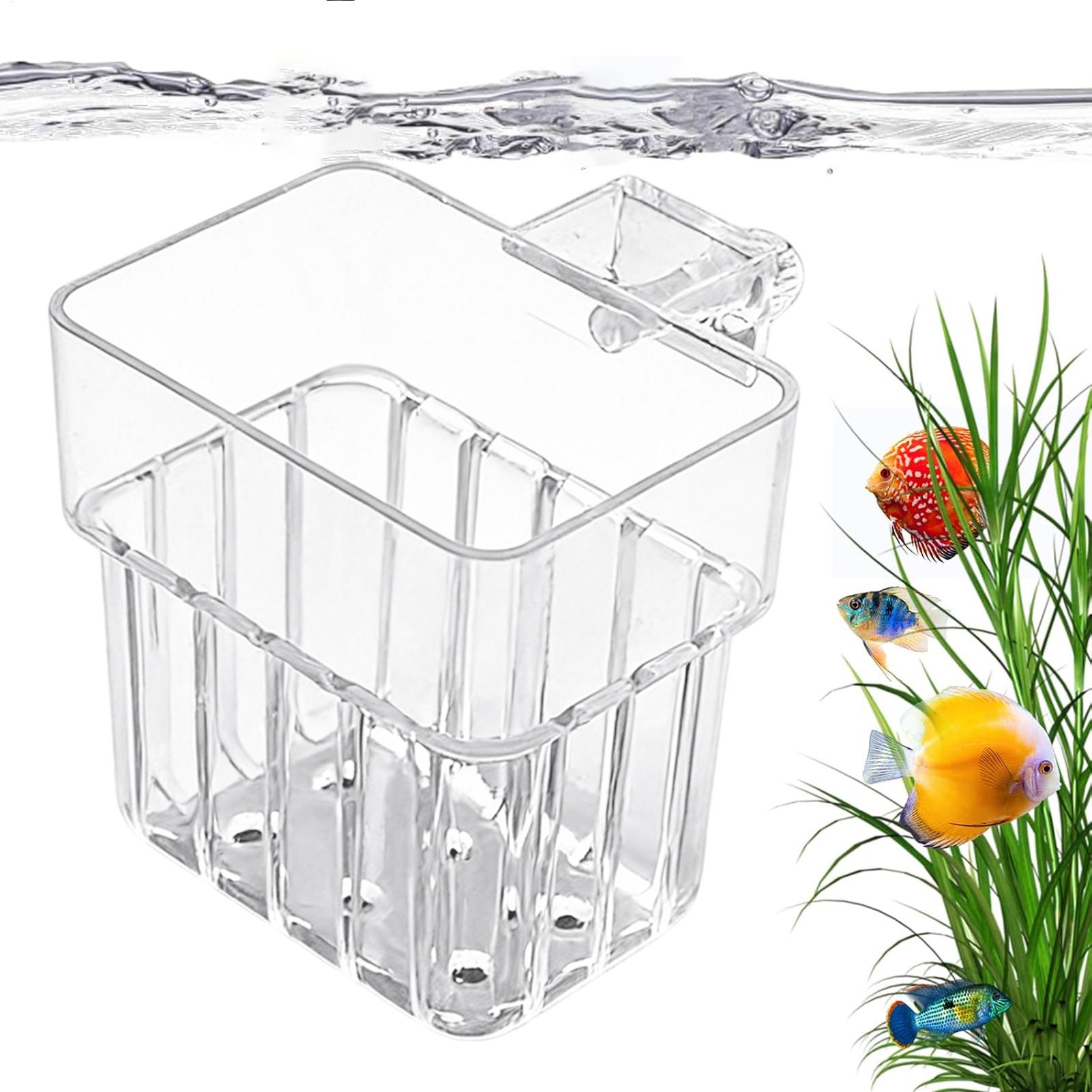 Aquarium Fish Pot - حامل شفاف قابل للتعليق لأحواض السمك،