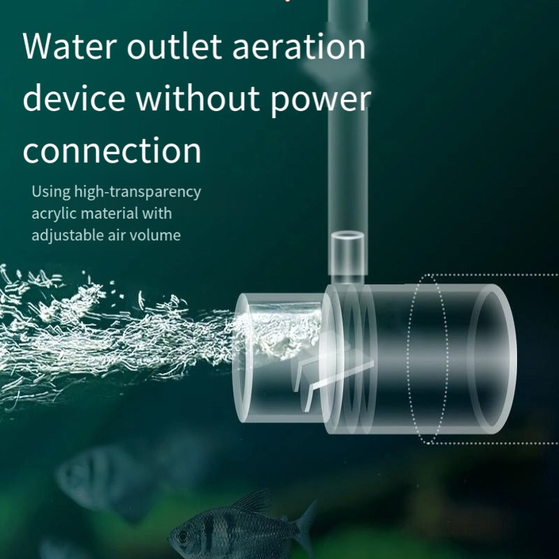 Aquarium Fish Without Oxygen - فلتر أنبوب ناشر الأكسجين في مخرج