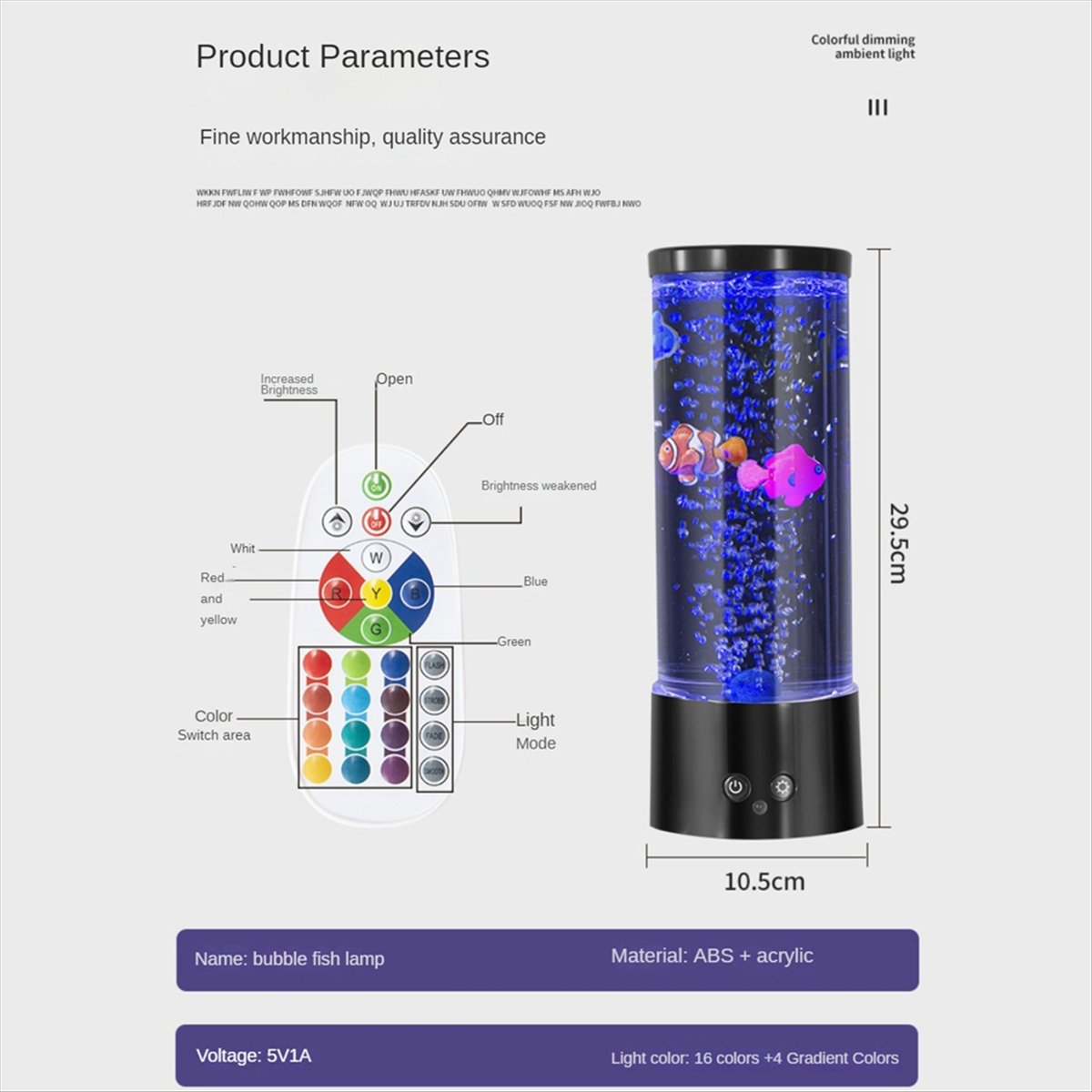 Aquarium Fish Colour - *A99Z Mini RGB فقاعة الأسماك مصباح