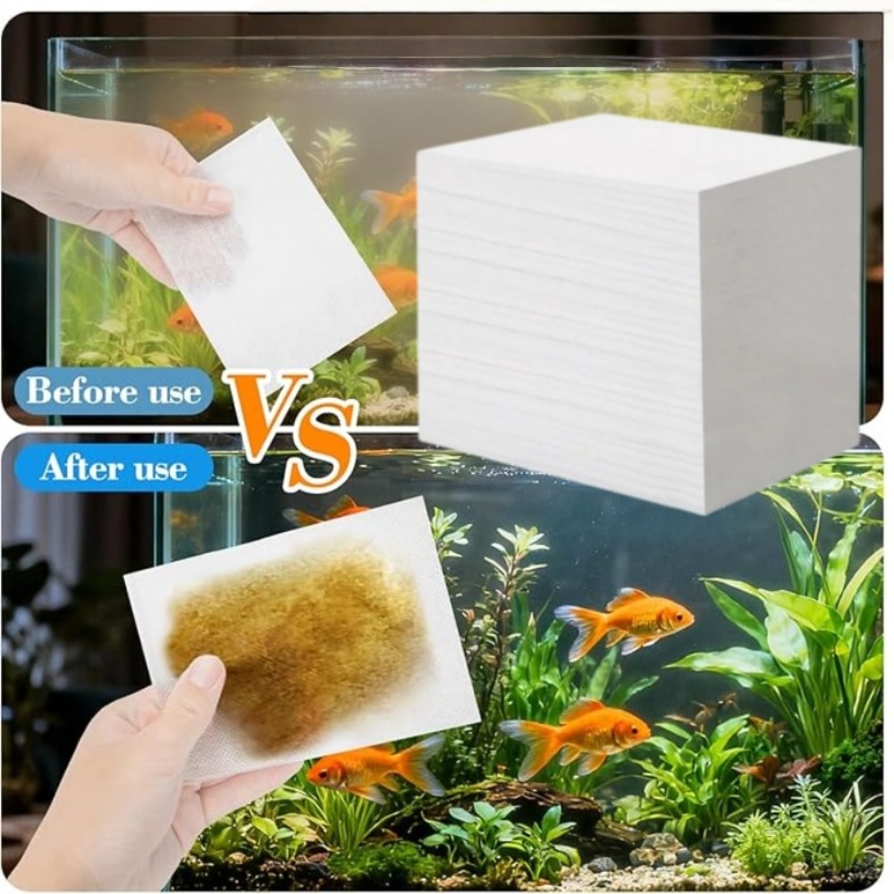 50 قطعة من ورق تنظيف حوض السمك - مراجعة Aquarium Fish Yellow وسعره