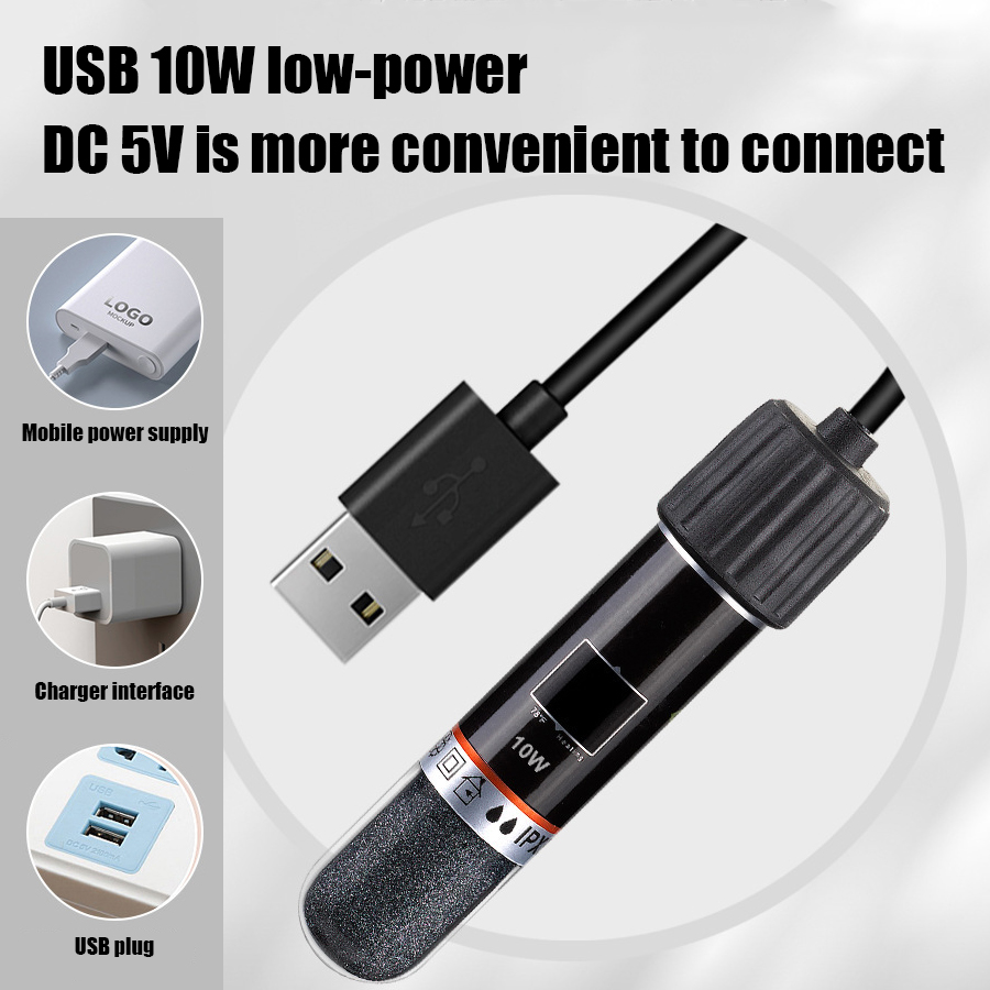 قضيب تسخين USB صغير لحوض الأسم - مراجعة Aquarium Heater Submersible وسعره