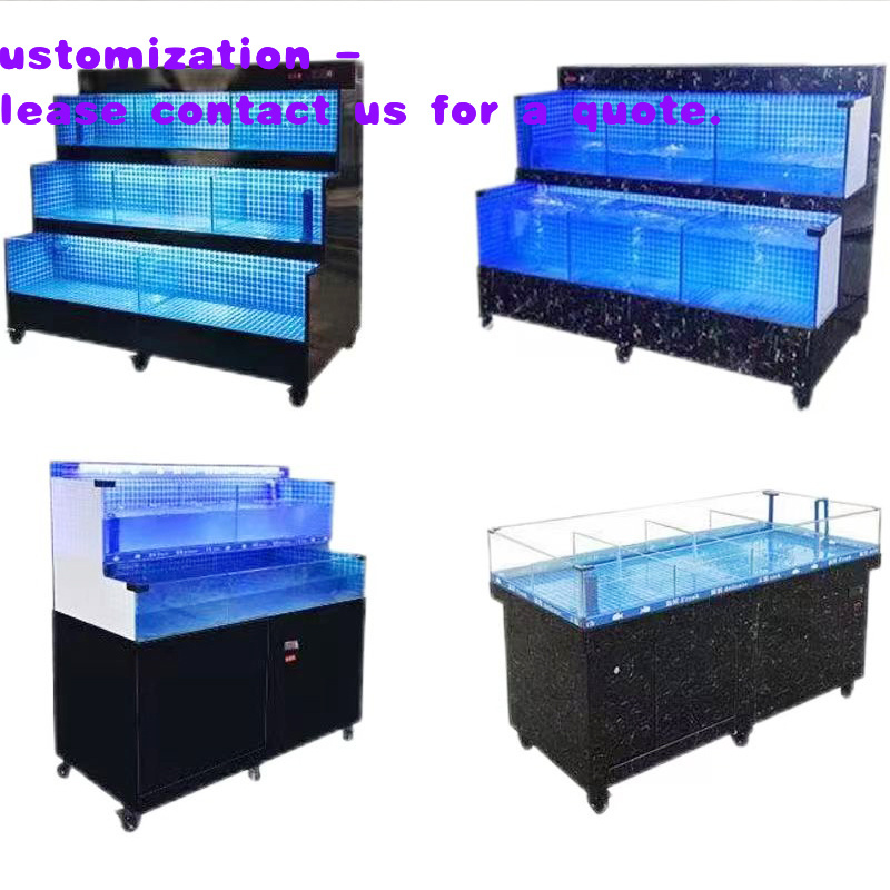 حوض أسماك مستطيل أسود مخصص للأ - مراجعة Aquarium Fish Restaurant وسعره