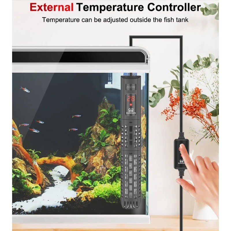 سخان غاطس لأحواض السمك مع شاشة - مراجعة Aquarium Heater Submersible وسعره