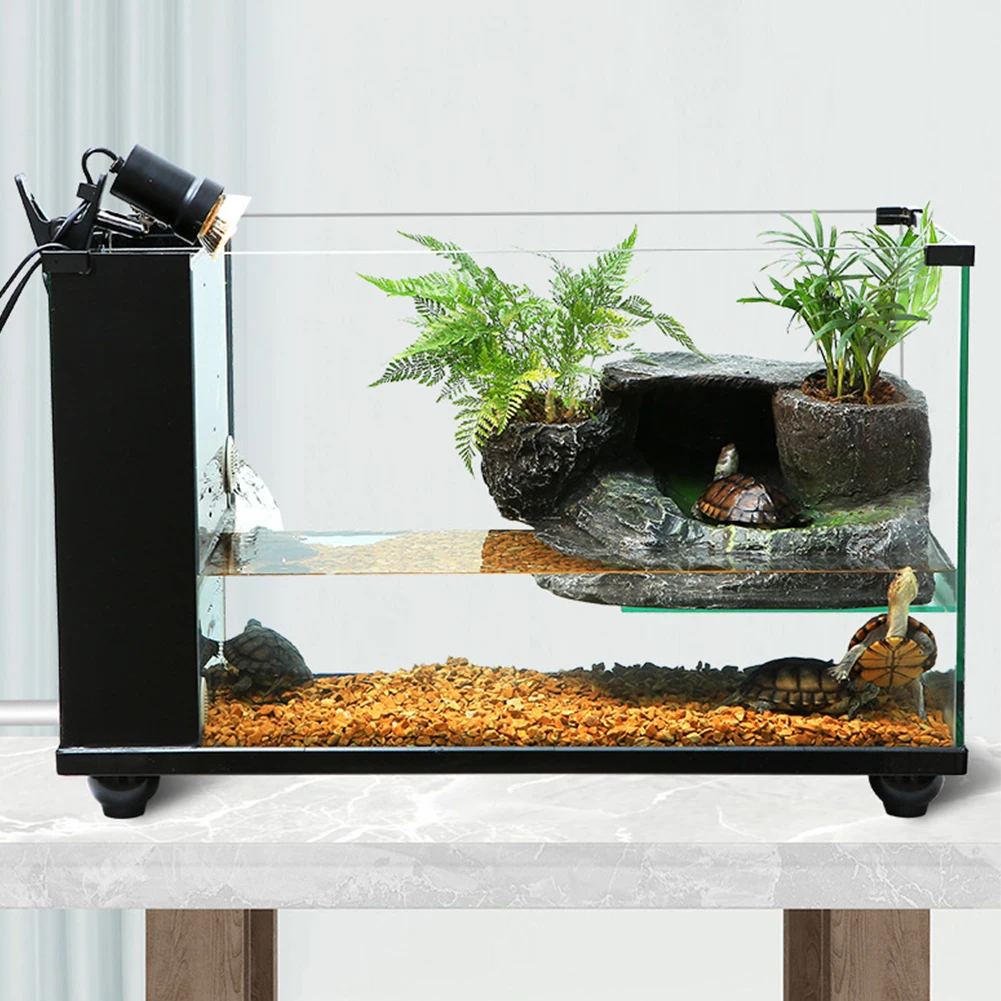 منصة الفرح السلحفاة مخبأ كهف م - مراجعة Aquarium Decoration Rock وسعره