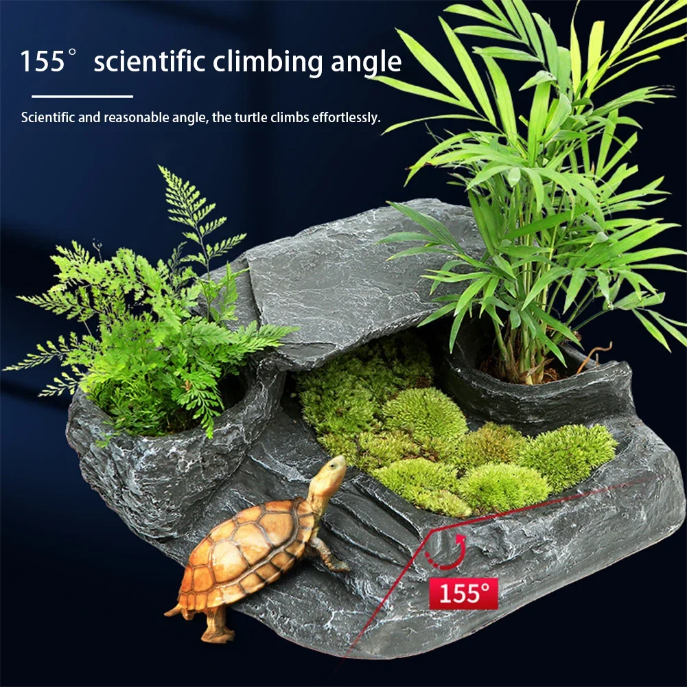 منصة الفرح السلحفاة مخبأ كهف م - مراجعة Aquarium Decoration Rock وسعره