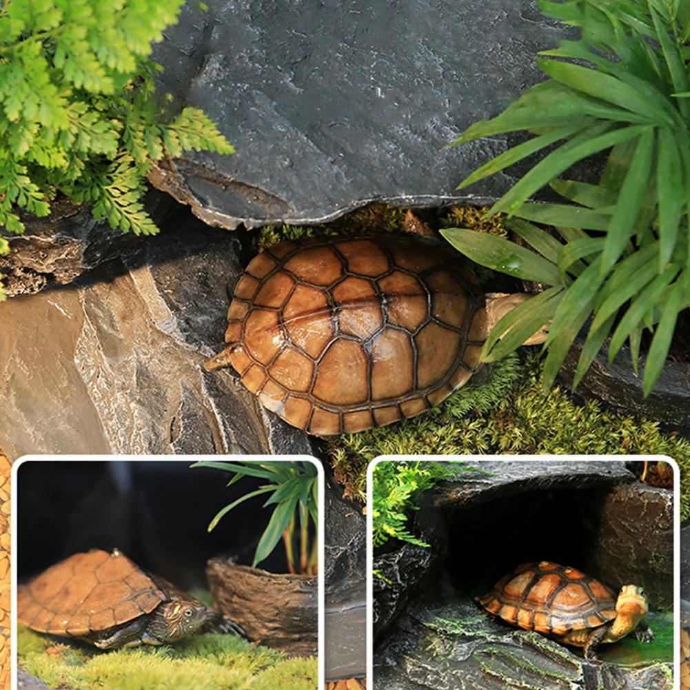 منصة الفرح السلحفاة مخبأ كهف م - مراجعة Aquarium Decoration Rock وسعره