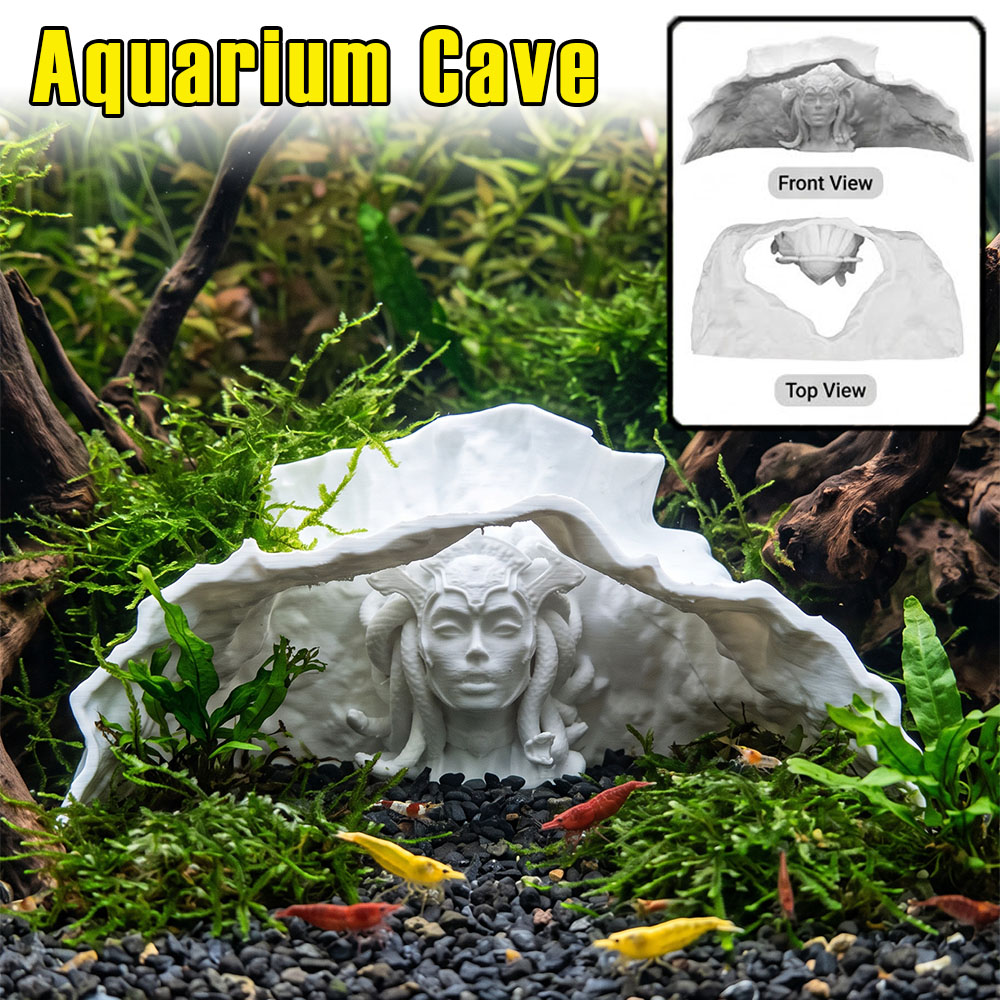 كهف حوض السمك مصنوع بتقنية الط - مراجعة Aquarium Fish Hideout وسعره