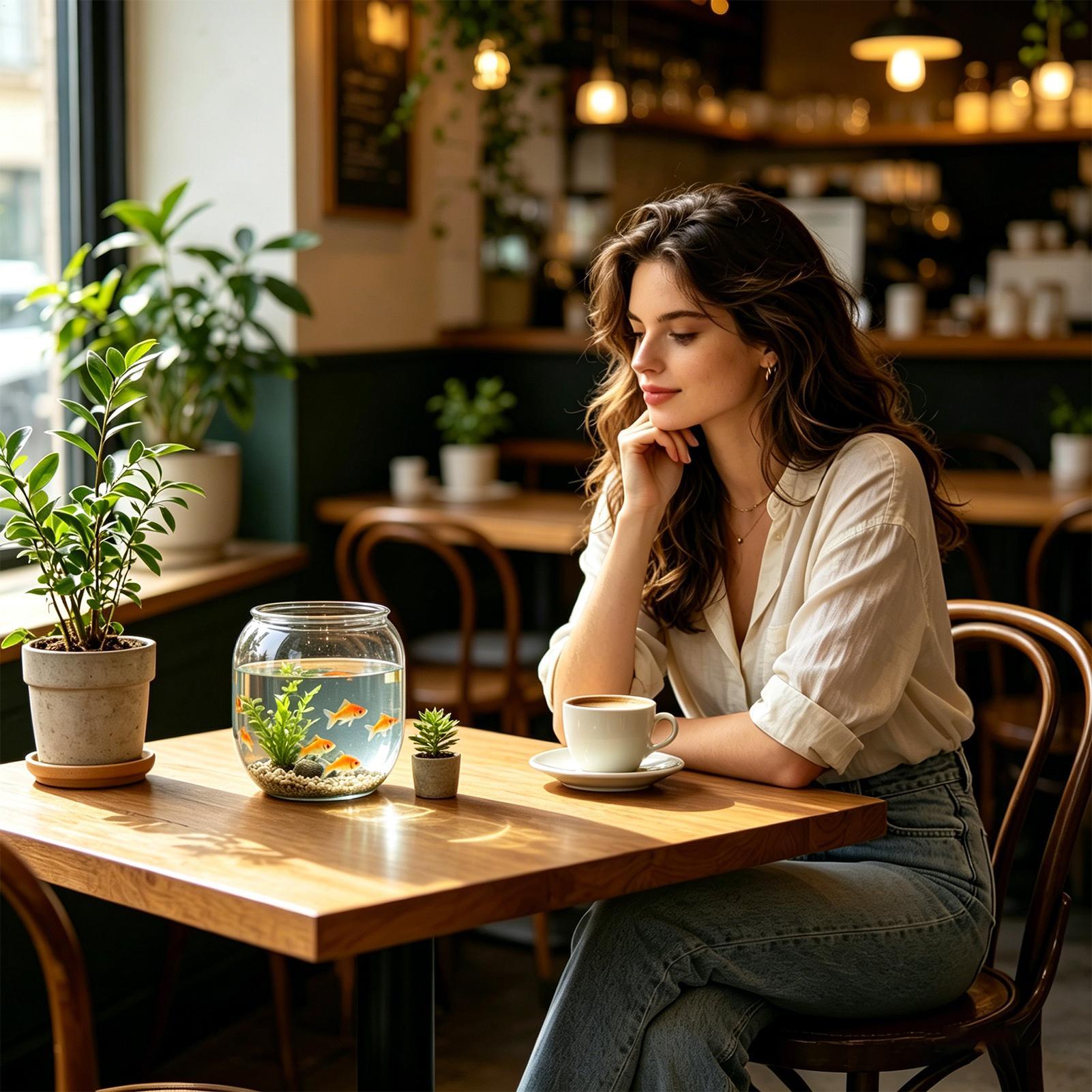 حوض سمك دائري شفاف للزينة، حوض - مراجعة Aquarium Fish Restaurant وسعره