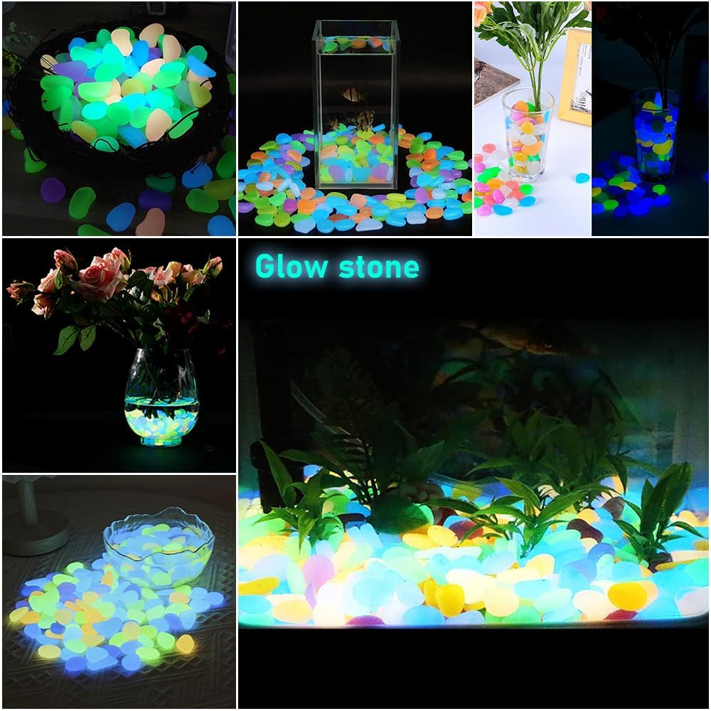 500 قطعة من الحصى المضيء متعدد - مراجعة Aquarium Decoration Rock وسعره