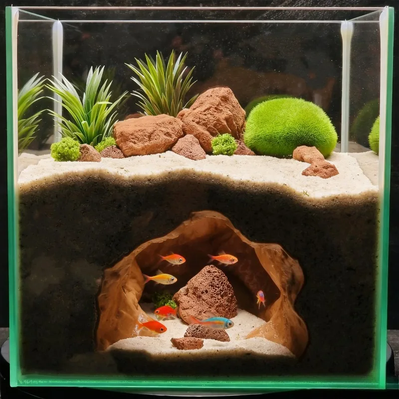 زخرفة حوض السمك على شكل كهف ثق - مراجعة Aquarium Fish Hideout وسعره
