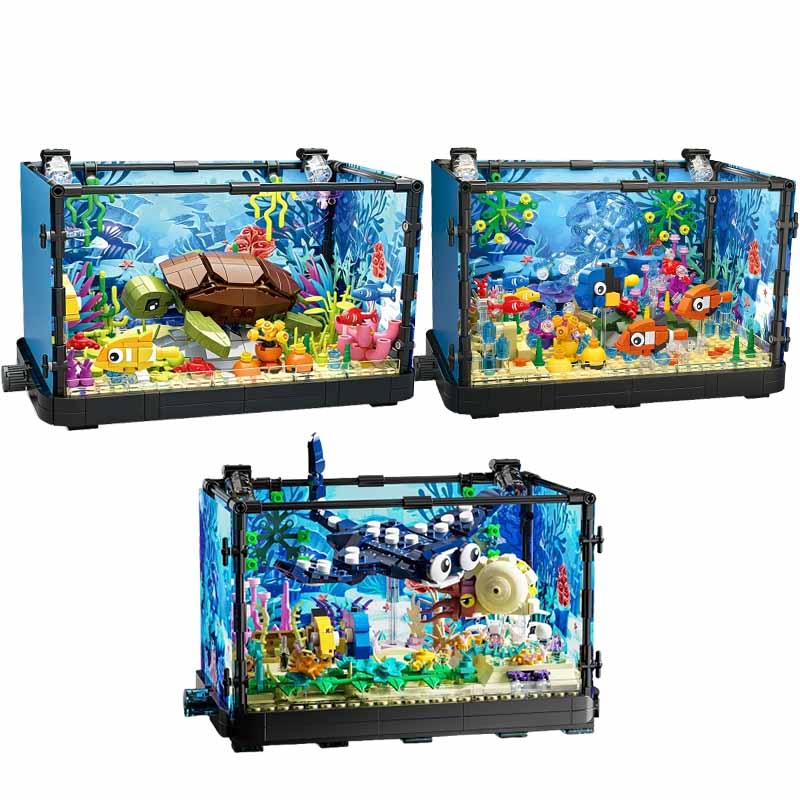مجموعة مكعبات بناء حوض السمك م - مراجعة Aquarium Mini Fish وسعره