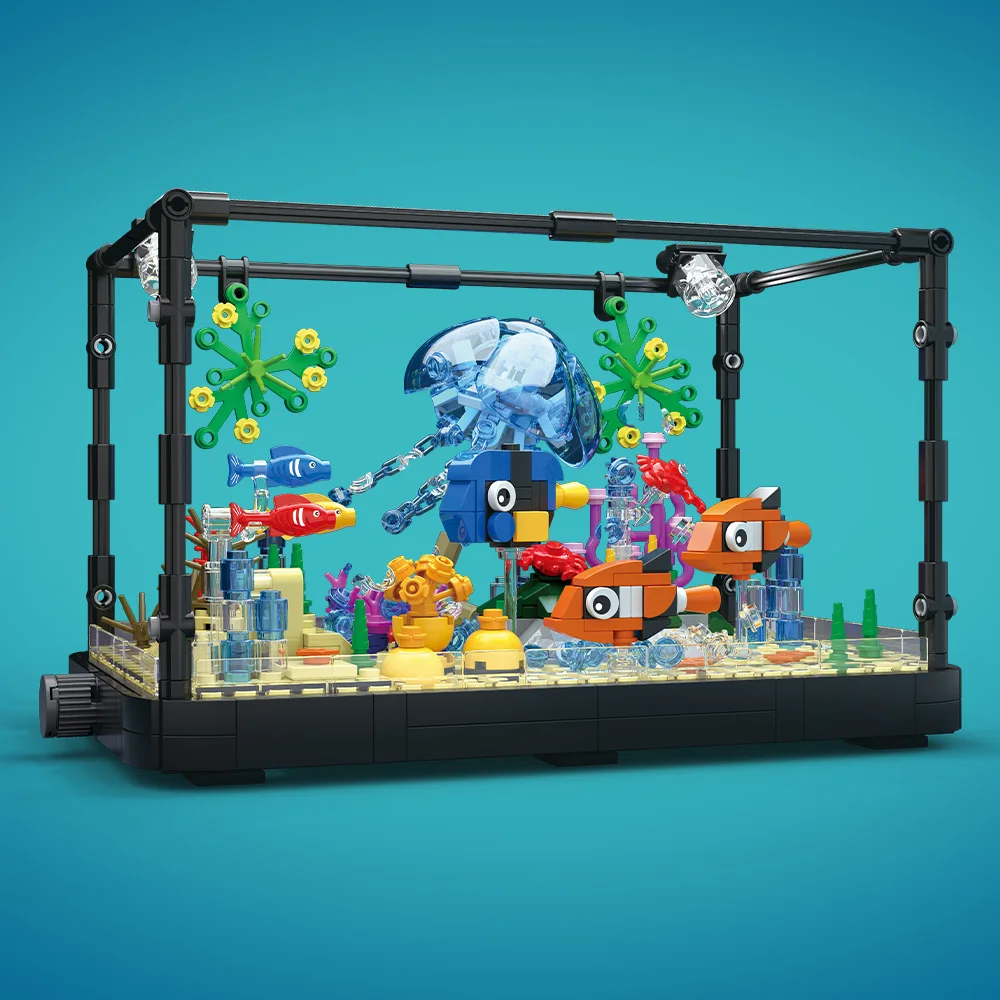 مجموعة مكعبات بناء حوض السمك م - مراجعة Aquarium Mini Fish وسعره
