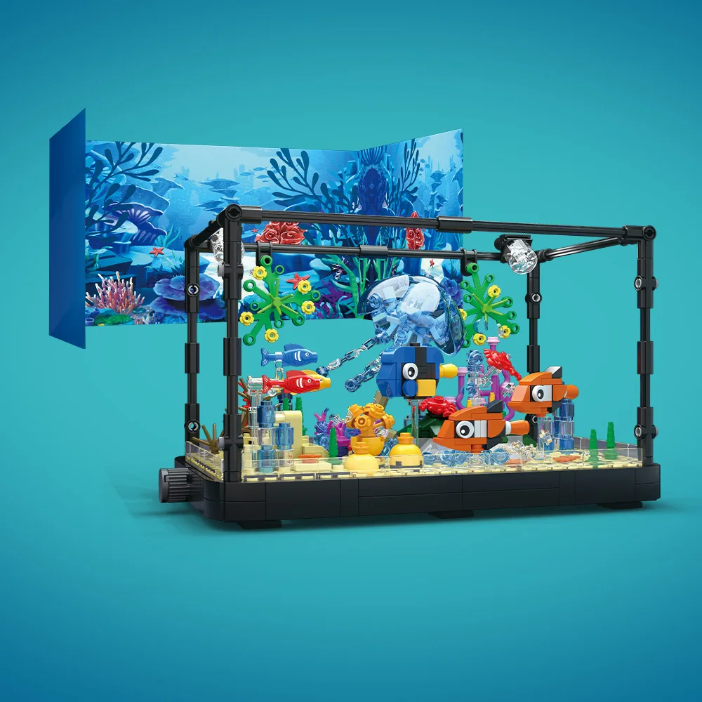 مجموعة مكعبات بناء حوض السمك م - مراجعة Aquarium Mini Fish وسعره