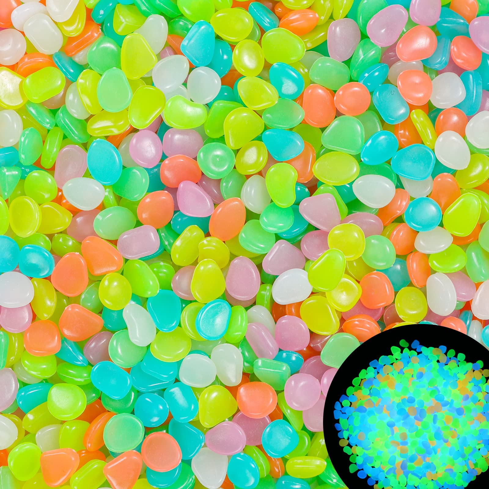 100 قطعة يتوهج في الظلام حديقة - مراجعة Aquarium Decoration Rock وسعره